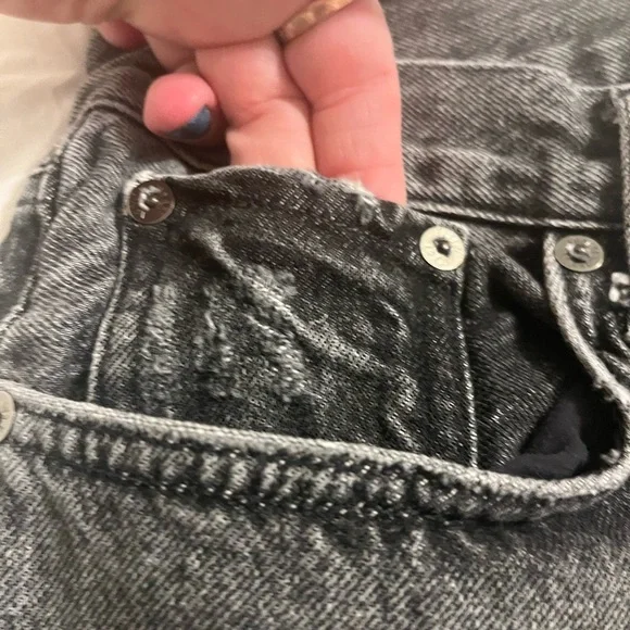 AGOLDE Lana Womens Sz 28 High Rise Straight Leg Jeans Lava Button Fly Frayed Hem - Picture 5 of 11